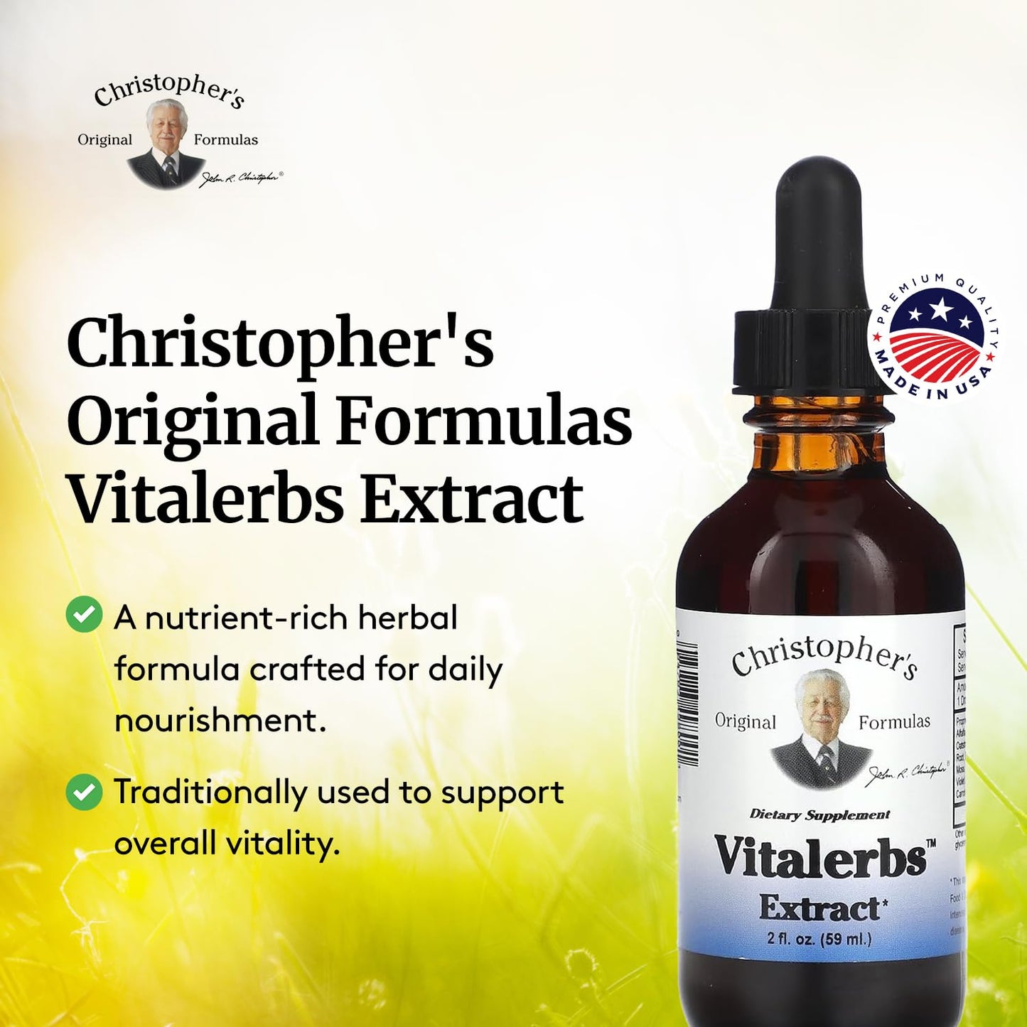 Christopher's Original Formulas Vitalerbs Extract, Nutrient-Rich Herbal Supplement, 2 oz Christopher's Original FormulasBuy Supplements Australia