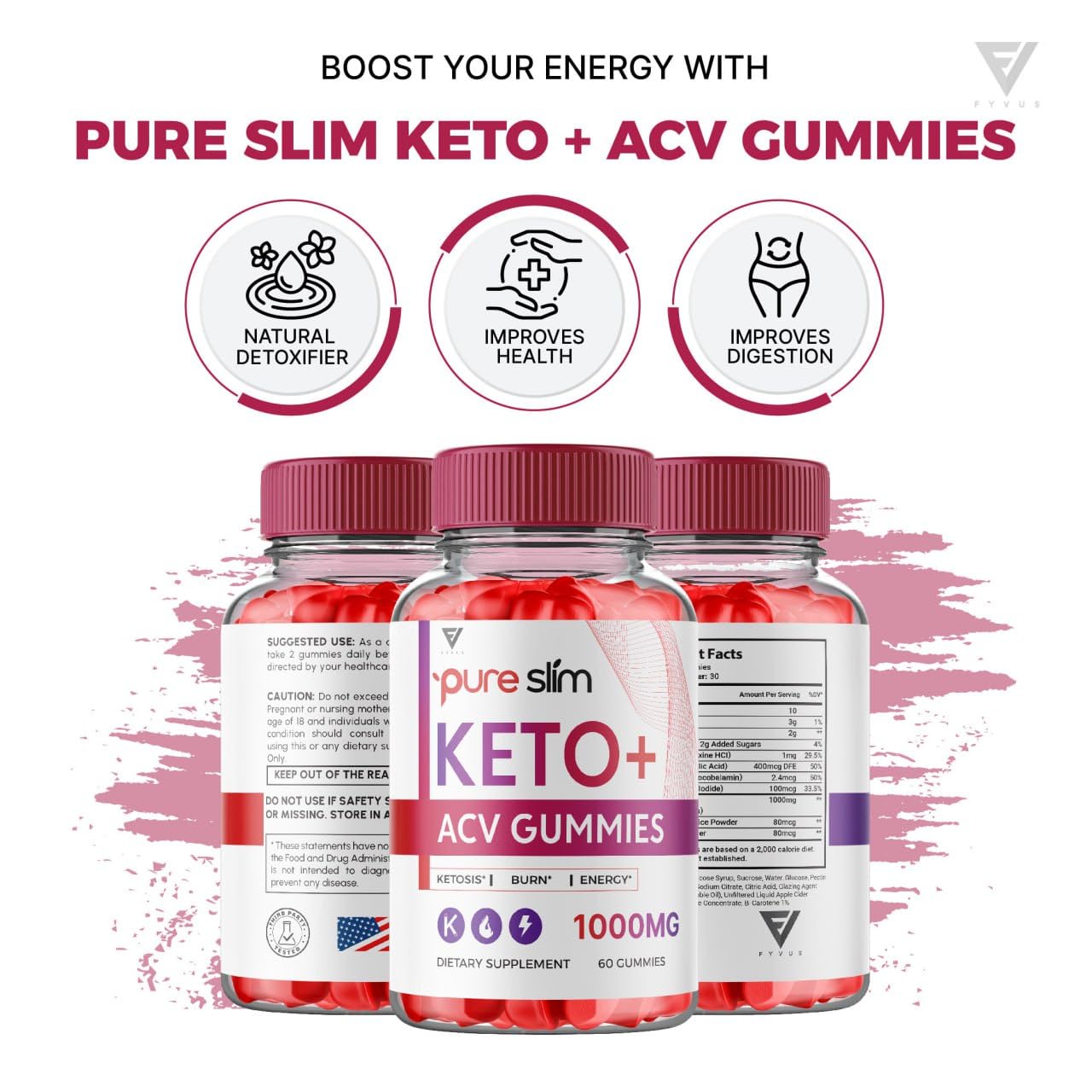 (5 Pack) Pure Slim Keto ACV Gummies, Pure Slim Keto ACV Gummies Advanced Weight Loss FyvusBuy Supplements Australia