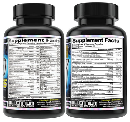 MST Foundation Stack, ZMK Nighttime Multi-Mineral, 120 V-Caps and MVP-365 Premium Multiple Vitamin, 1000iu Vitamin D3, 120 V-Caps, BSCG Certified Drug Free Millennium Sport Technologies MSTBuy Supplements Australia