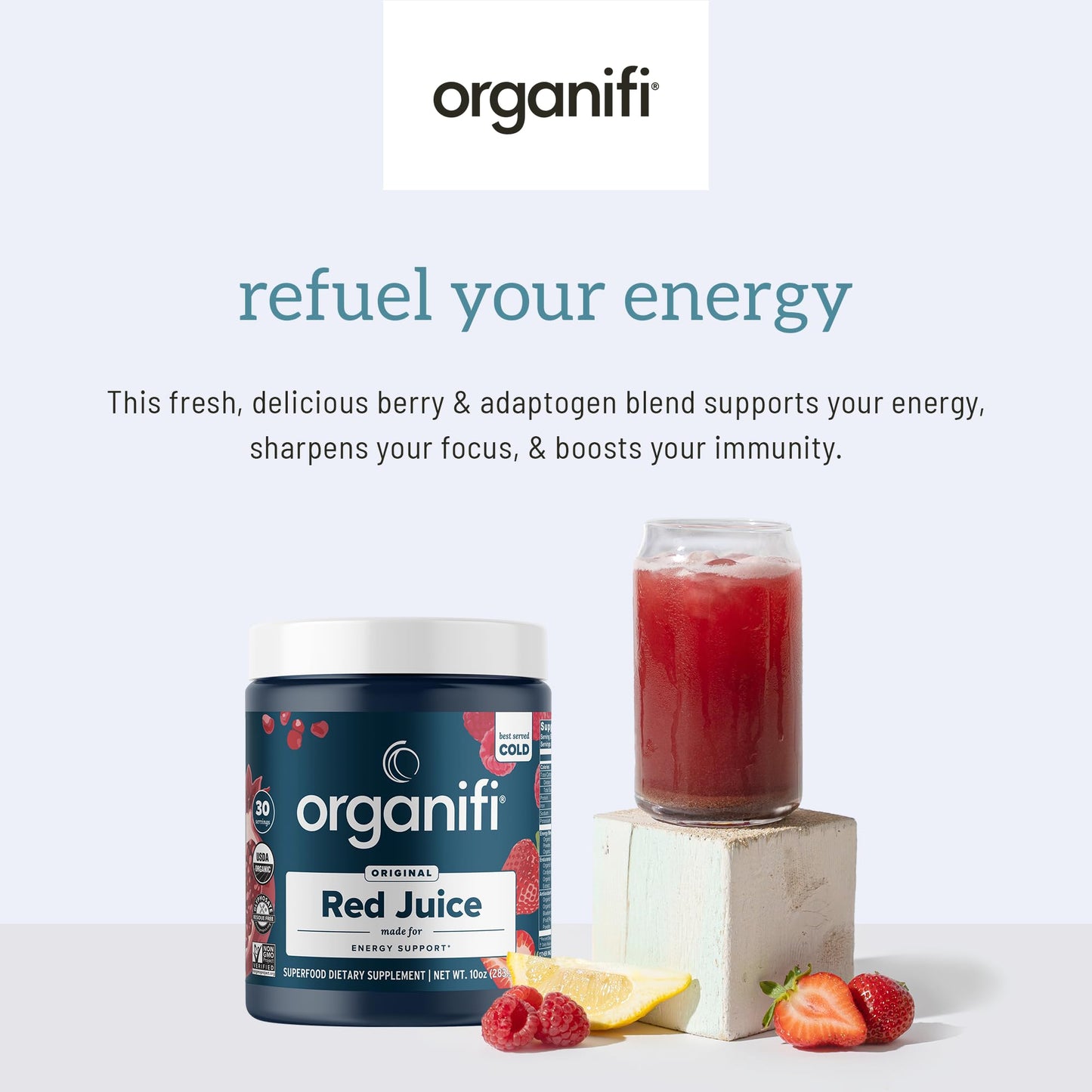 Organifi Red Juice - Natural Superfood Energy Boost - High in Antioxidants - Sweet-Berry OrganifiBuy Supplements Australia