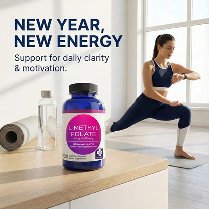 MD Life L-Methylfolate 5 mg Supplement - Professional-Grade Active L Methylfolate Supplement - 120 Capsules - L-Methylfolate 5mg - Maximum Potency MTHFR W/Essential Amino Acids MD.LIFEBuy Supplements Australia