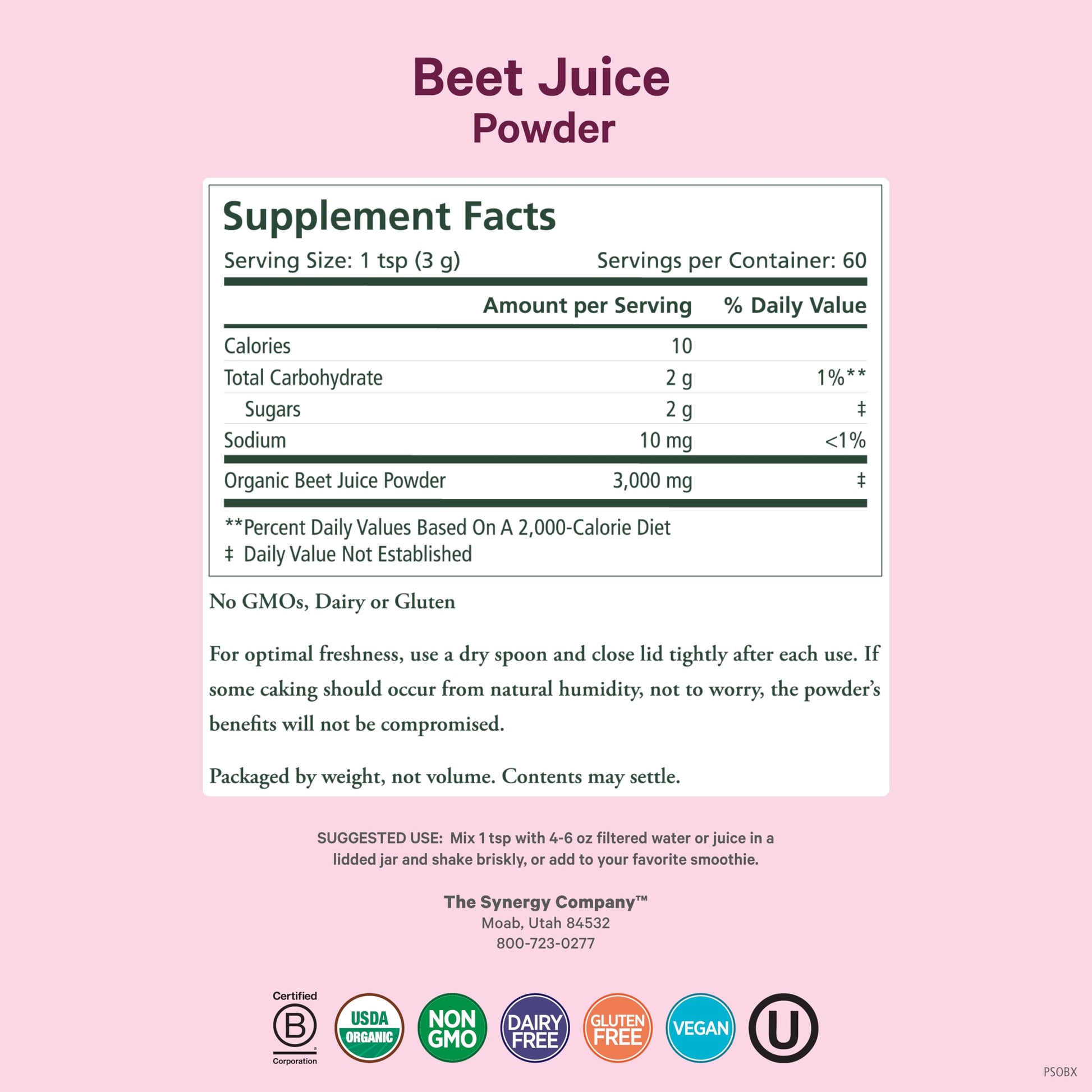 PURE SYNERGY Organic Beet Juice Powder | Pre-Workout Supplement | Organic Beet Root Juice Powder | for Healthy Circulation, Exercise, and Detoxification (6.4 oz.) PURE SYNERGYBuy Supplements Australia