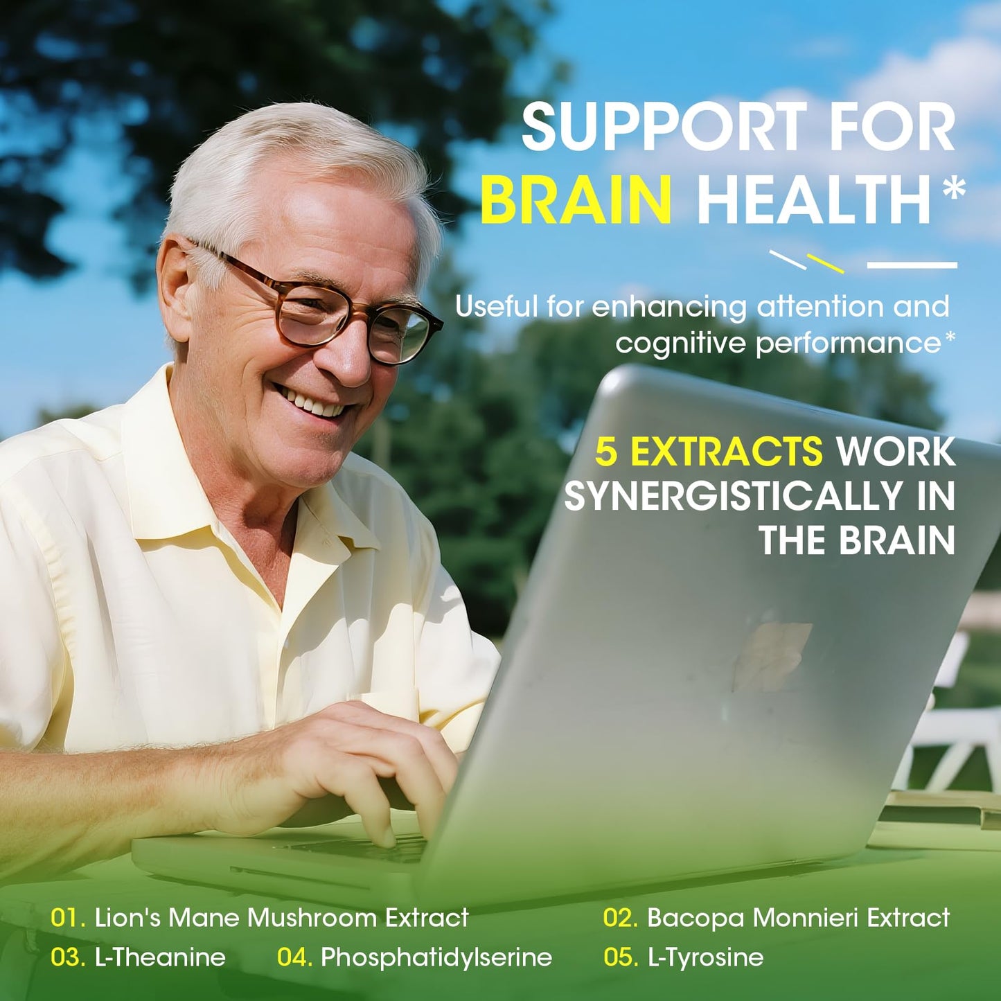 Eye + Brain Supplements for Memory and Focus, Lutein 40mg, Zeaxanthin, Astaxanthin, Bilberry, Lion’s Mane, Bacopa Monnieri, Ginkgo Biloba, 14 in 1 Eye Vitamins for Adults & Seniors 120 Capsules AlliwiseBuy Supplements Australia
