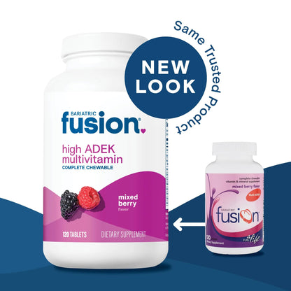 Bariatric Fusion Chewable Multivitamin with High ADEK Vitamins | Multi for Duodenal Switch Patients | Mixed Berry Flavored Tablets | Bariatric Fusion