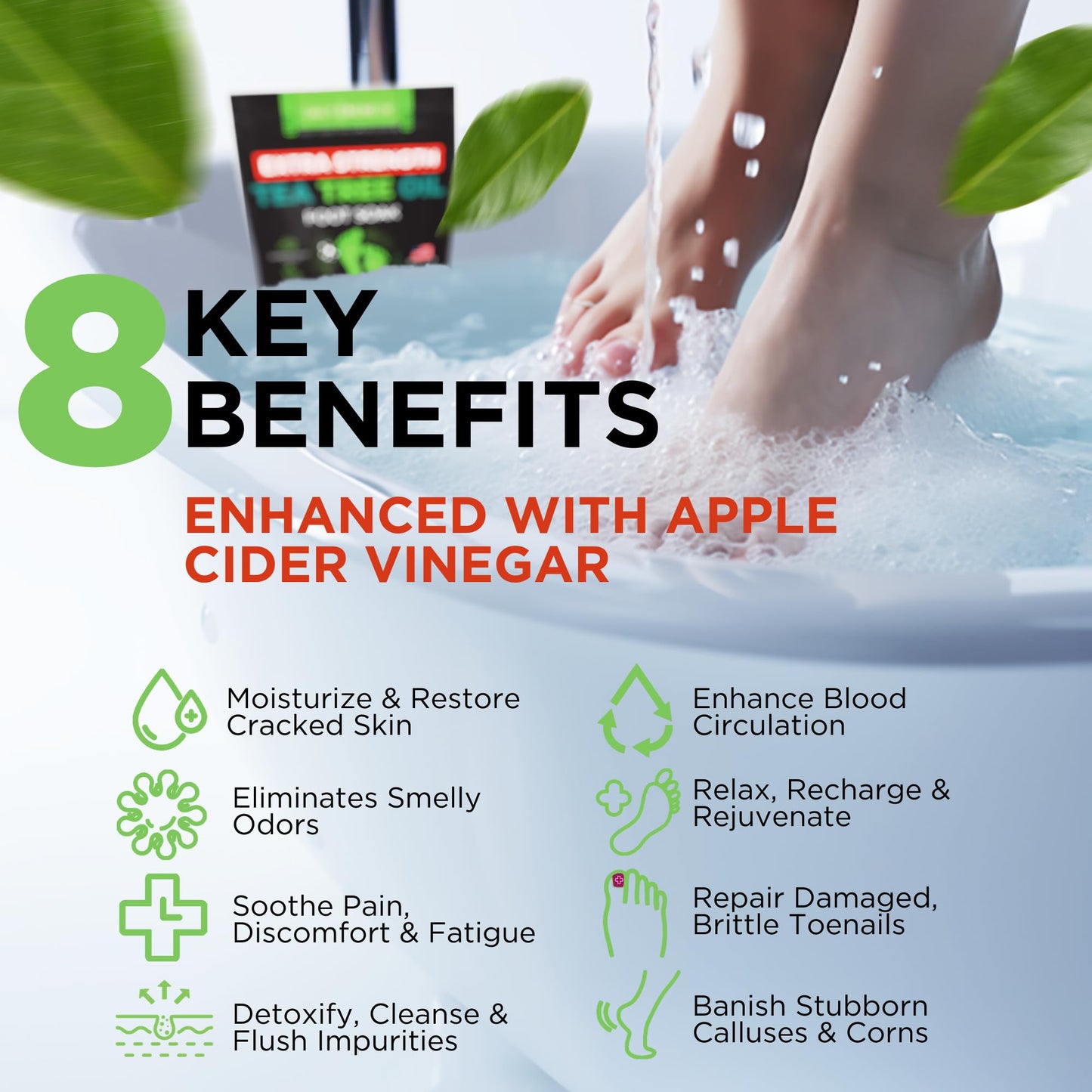 EXTRA STRENGTH Tea Tree Oil Foot Soak with Epsom Salt - Made in USA - for Toenails DAILY REMEDYBuy Supplements Australia