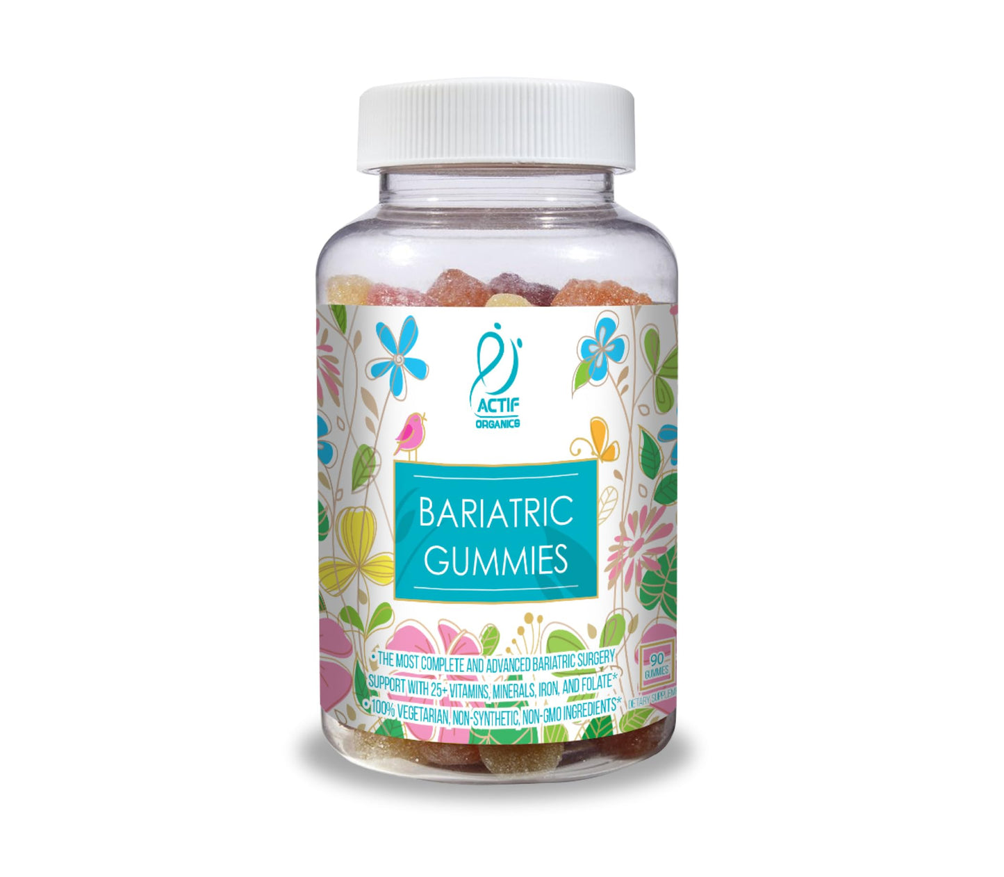 ACTIF Organic Bariatric Gummies with 25+ Organic Vitamins and Minerals for Bariatric Surgery Gastric Bypass Surgery, Advanced Formula - 90 Count ACTIFBuy Supplements Australia