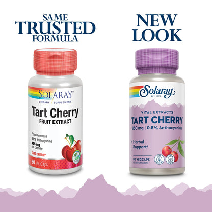 Solaray Tart Cherry Fruit Extract 850 mg - Tart Cherry Supplement with Antioxidants, Fruit Juice Extract with Flavonoids - 90 VegCaps SOLARAYBuy Supplements Australia