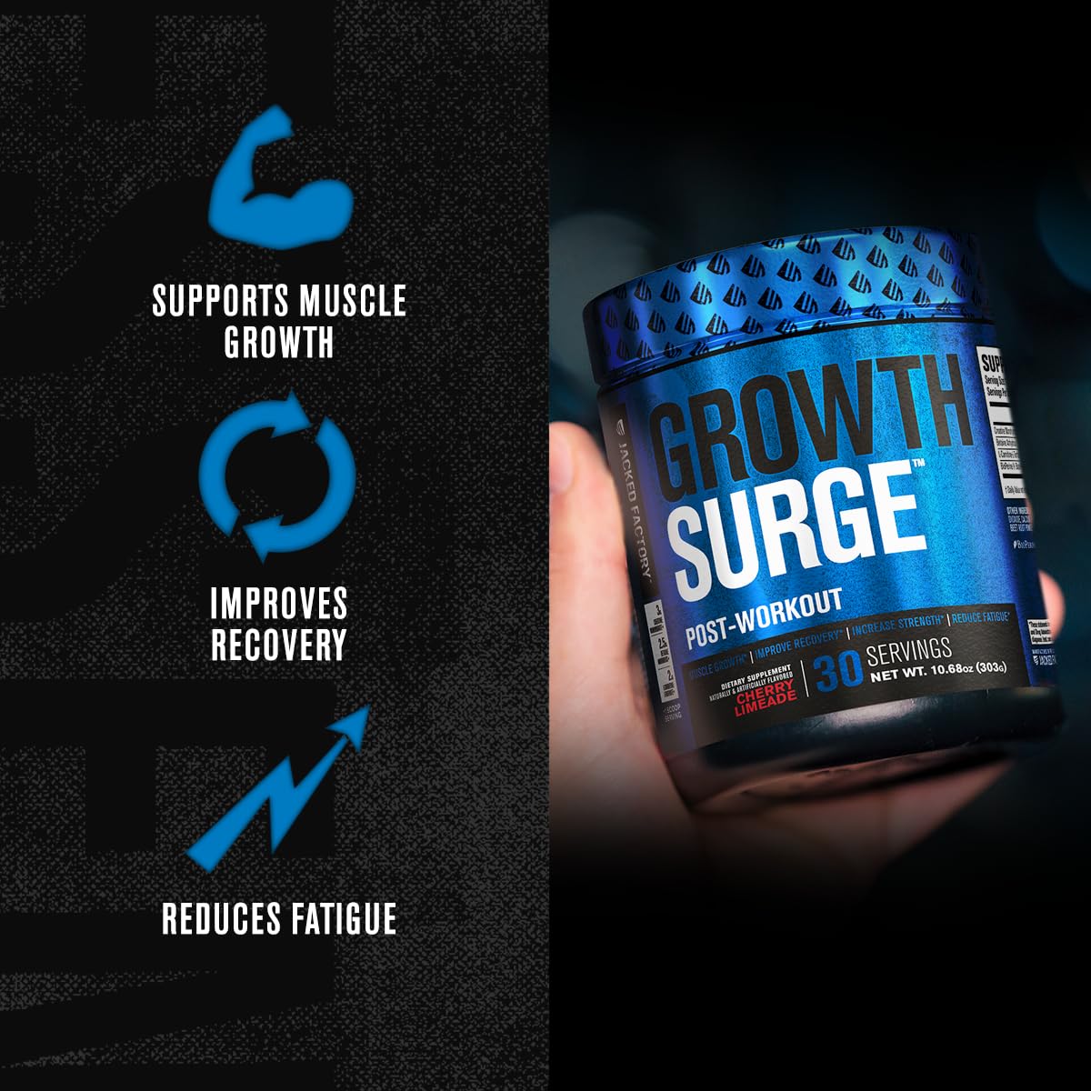 Jacked Factory Growth Surge Creatine Post Workout w/L-Carnitine - Daily Muscle Builder Jacked FactoryBuy Supplements Australia