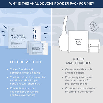Anal Douche Powder 10 Packs with Reuseable Beaker - pH Balanced & Soothing Anal Flush Cleanser FUTURE METHODBuy Supplements Australia