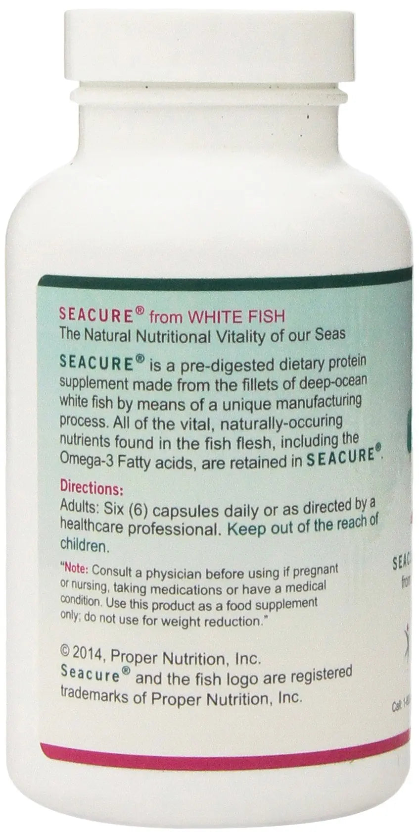 Seacure 180 Capsules Proper NutritionBuy Supplements Australia