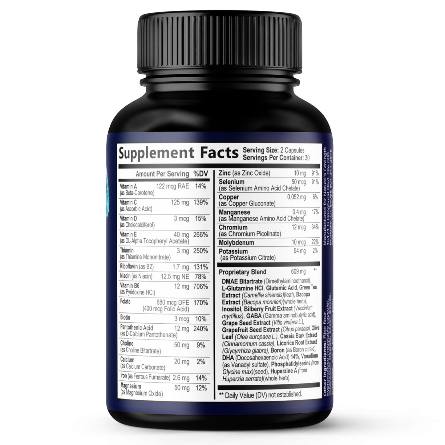 Brain Memory Supplement Pills - 3X Strength Nootropics for Concentration, Clarity & Focus Support - Brain Health Cognitive Vitamins with Bacopa, Phosphatidylserine & DMAE, Brain Booster - 60 Capsules Nature's StrengthBuy Supplements Australia