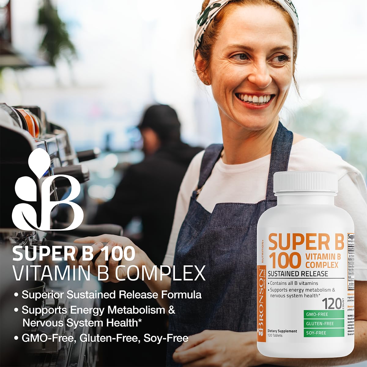 Bronson Super B 100 Vitamin B Complex Sustained Release Contains All B Vitamins BronsonBuy Supplements Australia