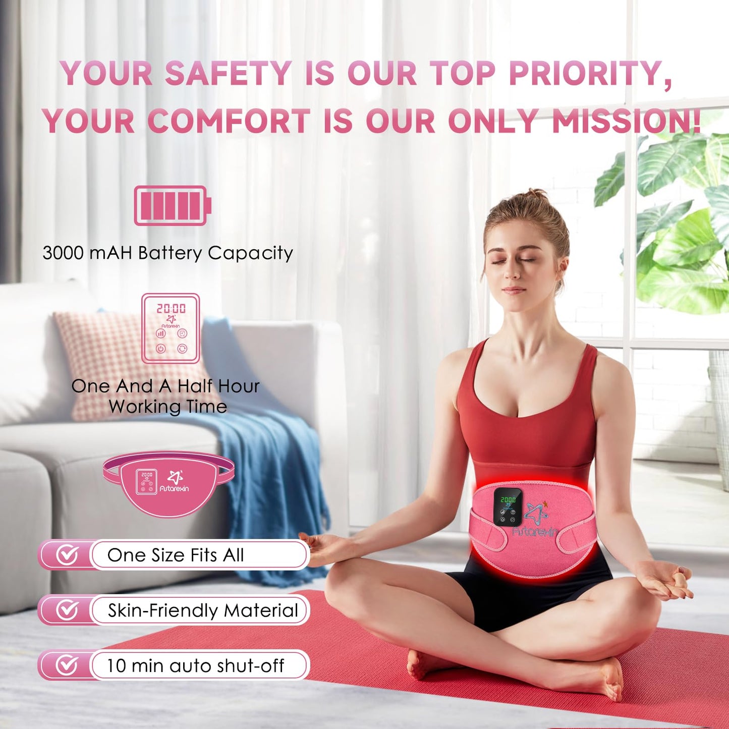 Red Light Therapy Belt Pad: Near Infrared Lamp Pain Relief 156 LEDs Wrap Body Heating Pads AstarexinBuy Supplements Australia