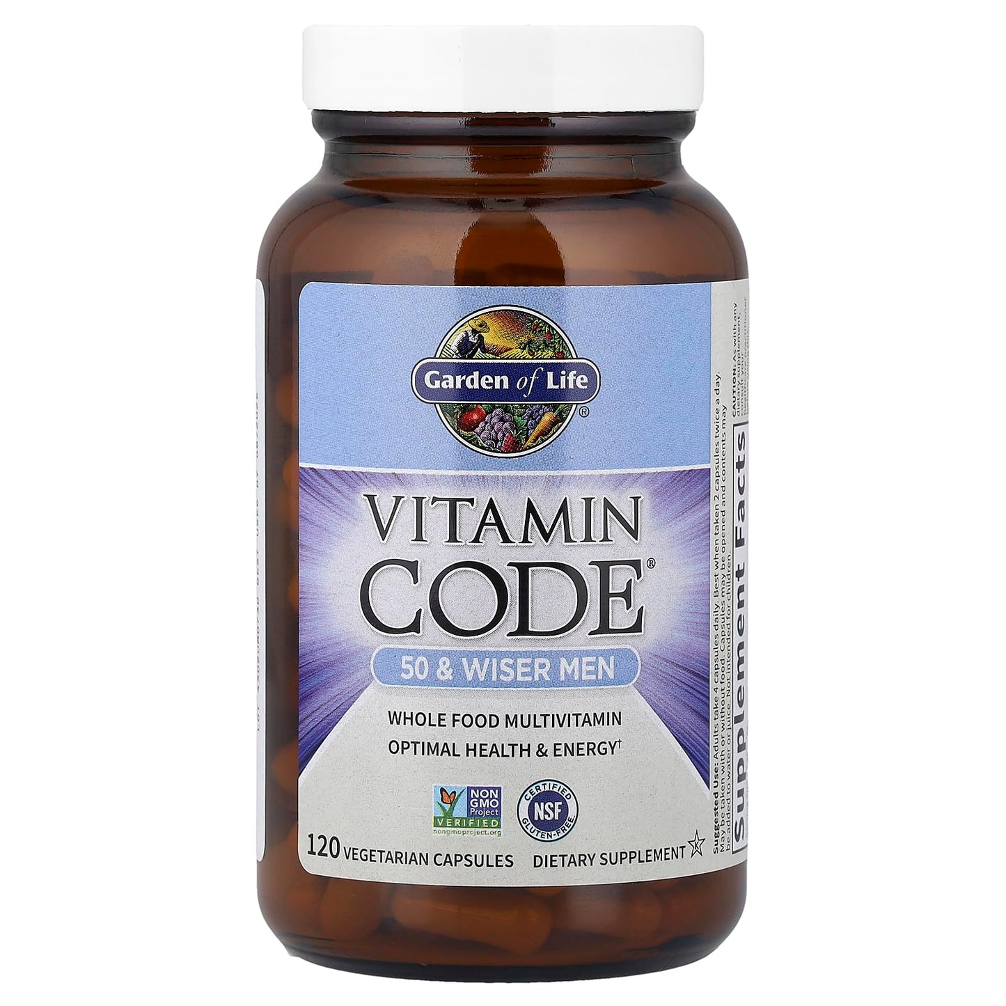 Garden of Life Multivitamin for Men - Vitamin Code 50 & Wiser Men's Raw Whole Food Vitamin Supplement with Probiotics, Vegetarian, 120 Capsules Garden of LifeBuy Supplements Australia