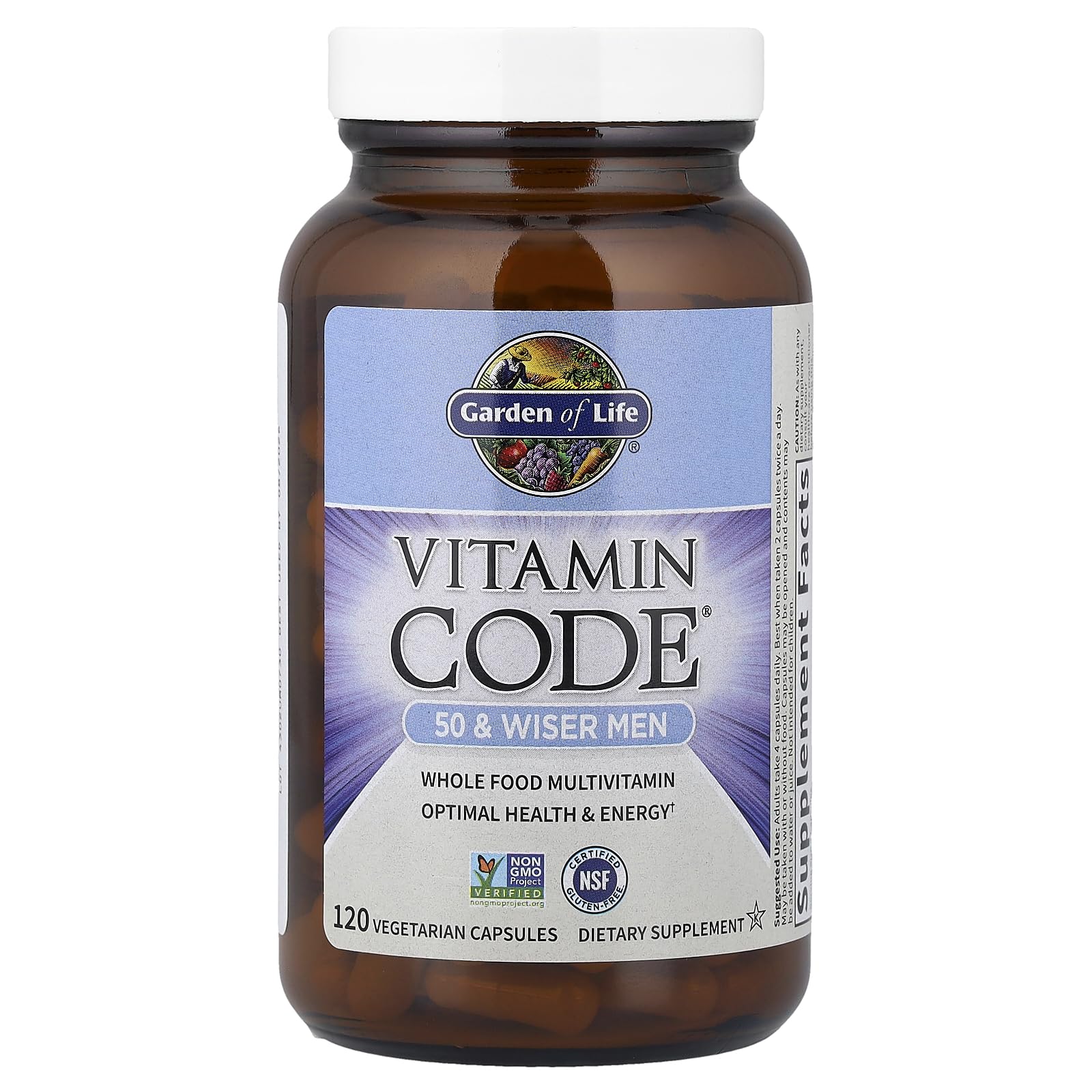 Garden of Life Multivitamin for Men - Vitamin Code 50 & Wiser Men's Raw Whole Food Vitamin Supplement with Probiotics, Vegetarian, 120 Capsules Garden of LifeBuy Supplements Australia