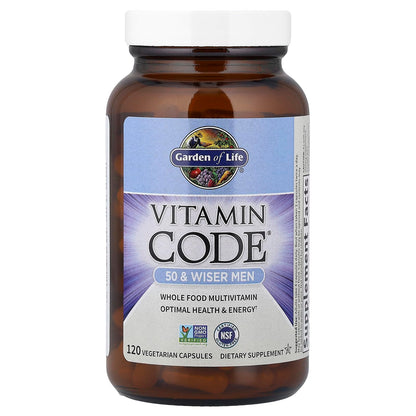 Garden of Life Multivitamin for Men - Vitamin Code 50 & Wiser Men's Raw Whole Food Vitamin Supplement with Probiotics, Vegetarian, 120 Capsules Garden of LifeBuy Supplements Australia