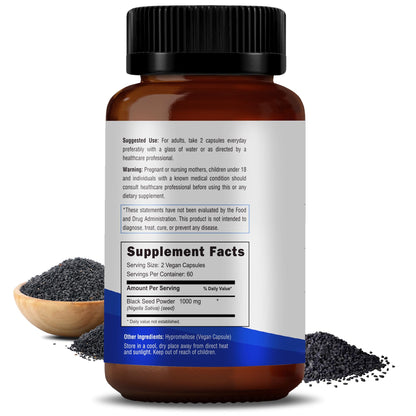 RAWYA Nutrition, Black Seed Extract, 120 Vegan Capsules, Nigella Sativa, Black Cumin RAWYABuy Supplements Australia