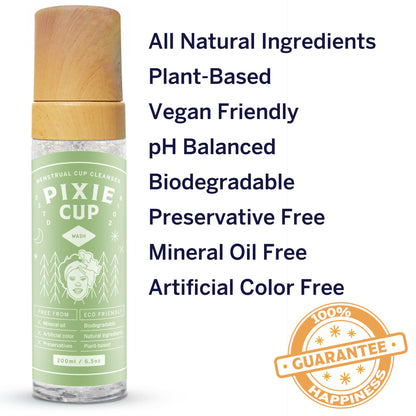 Pixie Menstrual Cup Cleaner Wash + Foaming Dispenser + More Wash in Bottle Than Any Other Brand Pixie CupBuy Supplements Australia