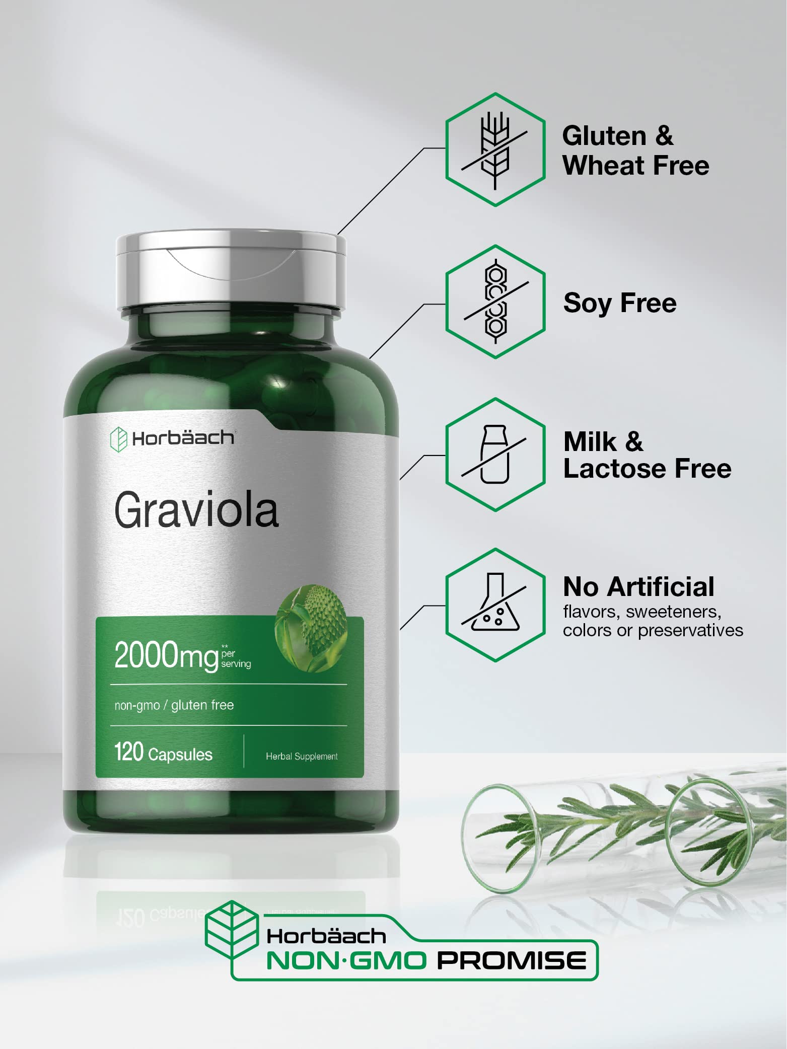 Graviola Extract 2000 mg 120 Capsules With Graviola Proprietary Blend Ingredient HorbäachBuy Supplements Australia