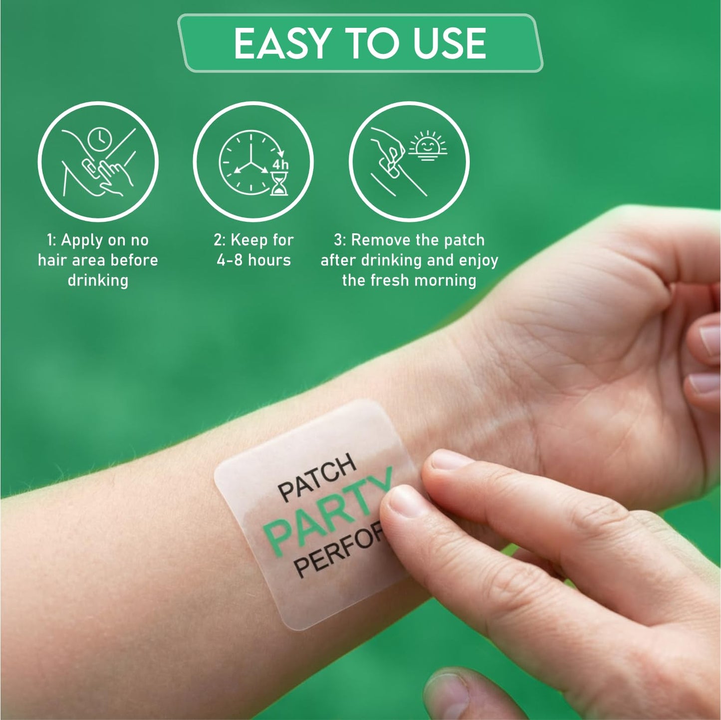 Recovery Patches 24 Pack, 100% Natural Ingredients Party Recovery Patch with Skin-Friendly & Waterproof Design, Strong Adhesive Party Patch for Secure Fit, Enhanced Morning Formula UniqonBuy Supplements Australia