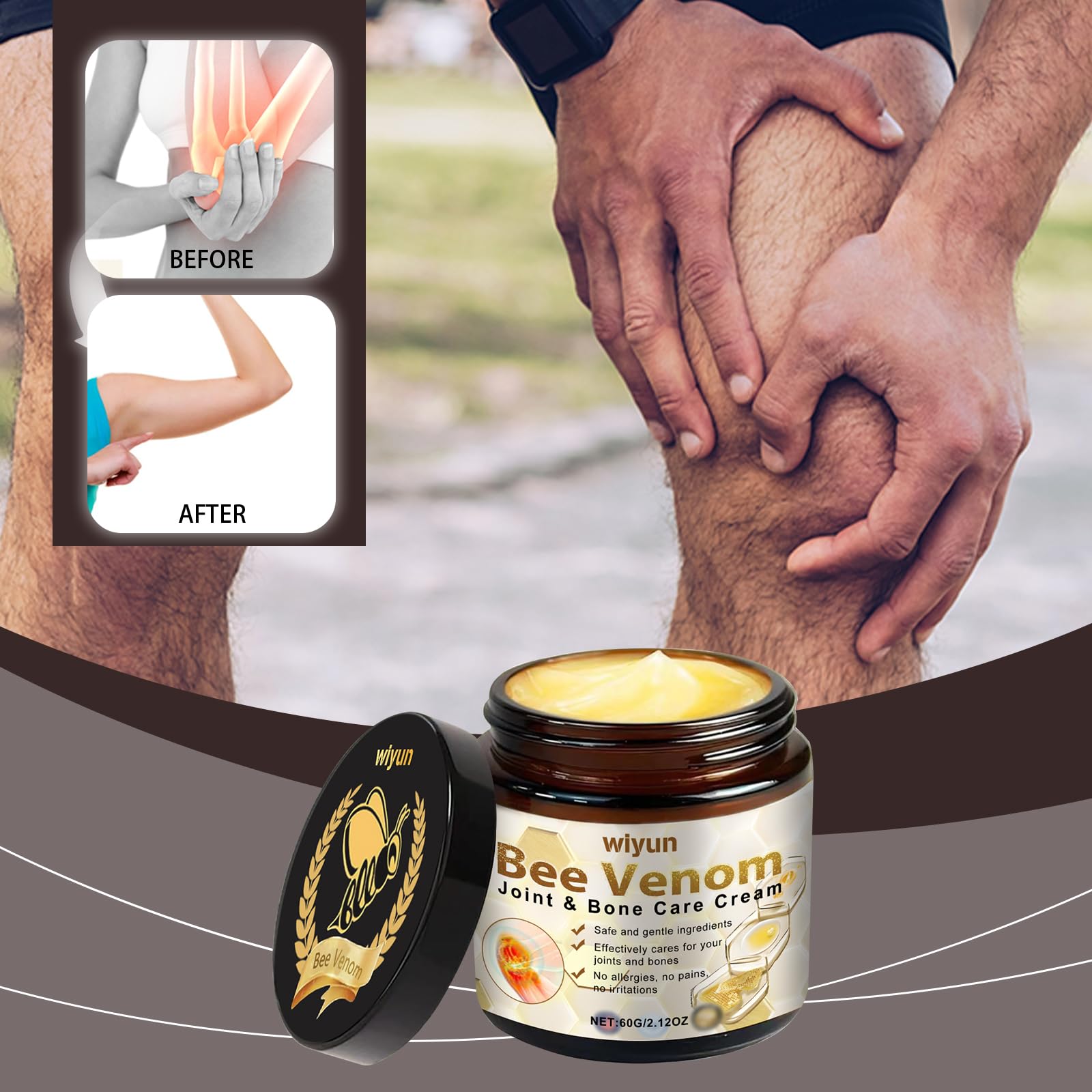 JOYVOIDX Bee Venom Joint Cream with with Glycerin & Lemon Extract, Helps Soothe Joint & Muscle Discomfort, Intense Moisturizing,Provides Cooling Sensation, Non-Greasy Fast Absorbing Formula,2.12 oz JOYVOIDXBuy Supplements Australia