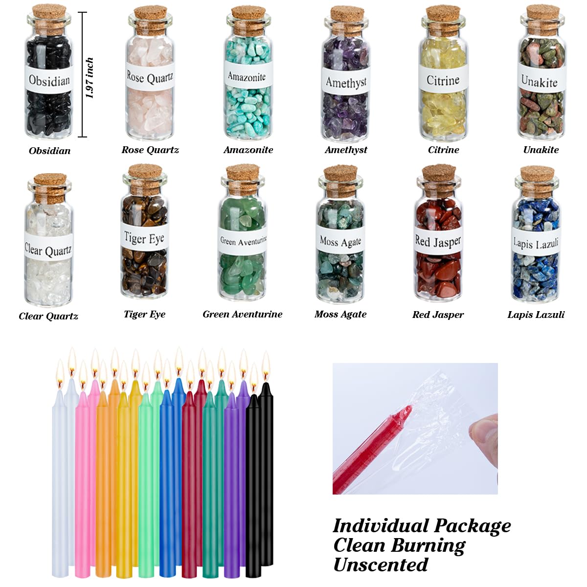 JUSTASHOW 61PCS Witchcraft Supplies for Wiccan Spells, Witchcraft Starter Kit, Spell Candles JUSTASHOWBuy Supplements Australia