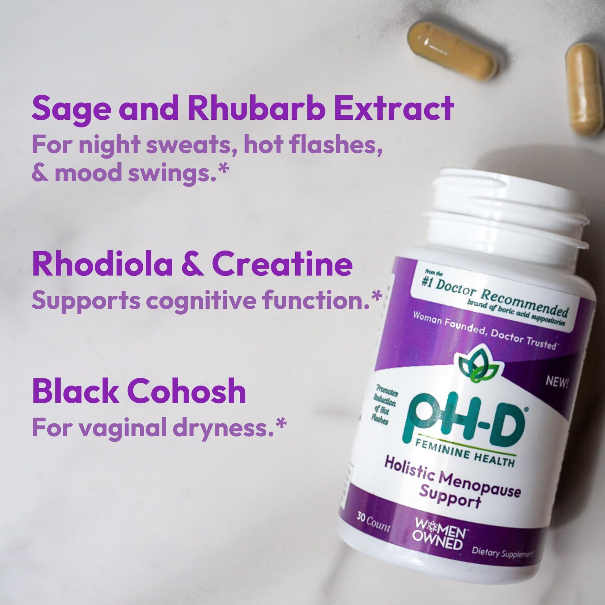 pH-D Feminine Health - Holistic Menopause Support - Oral Supplement with CON-CRET Concentrated Creatine pH-D Feminine Health SupportBuy Supplements Australia