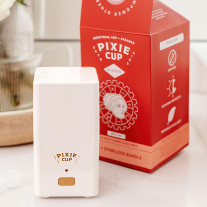 Pixie Menstrual Cup Sterilizer Cleaner Machine - The Only Hinged Lid Steamer & Drying Stand Pixie CupBuy Supplements Australia