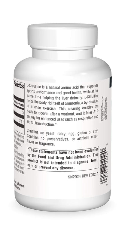 Source Naturals L-Citrulline 1000mg - Nitric Oxcide Booster - 120 Tablets