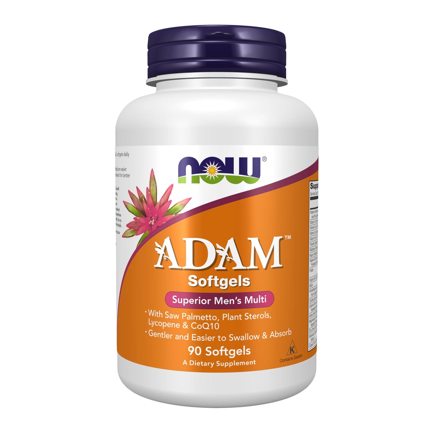 NOW Supplements, ADAM™ Men's Multivitamin with Saw Palmetto, Plant Sterols, Lycopene & CoQ10, 90 Softgels NOW FoodsBuy Supplements Australia