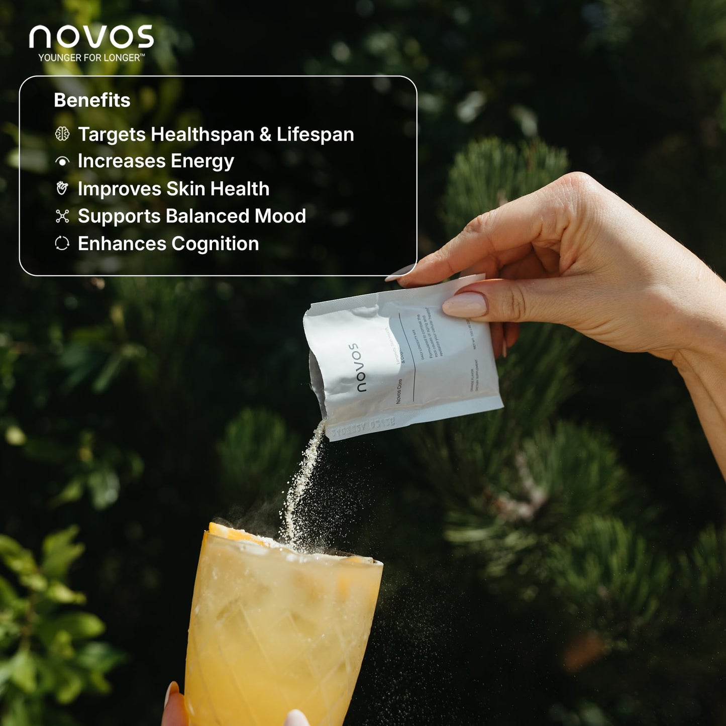 Novos Core Clinical Longevity Mix | Anti-Aging Supplement Drink Mix for Men & Women | Magnesium, L-Theanine, Fisetin and More | Supports Energy, Mood, Sleep & Cognition | Orange Flavor (30 Servings) NovosBuy Supplements Australia