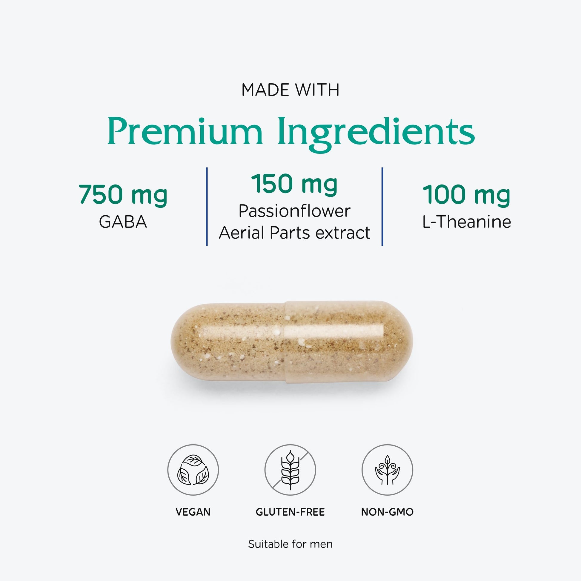 Vitanica, GABA Ease, Calming Support, Vegan, 60 Capsules VitanicaBuy Supplements Australia