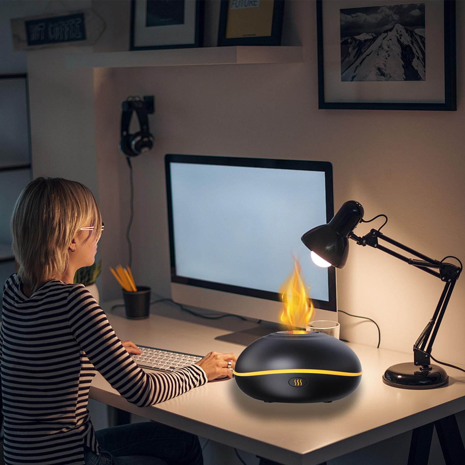 Lotnafee Colorful Flame Fire Diffuser Humidifier, Upgraded Scent Diffuser for Essential Oils Home,Office,Yoga LotnafeeBuy Supplements Australia