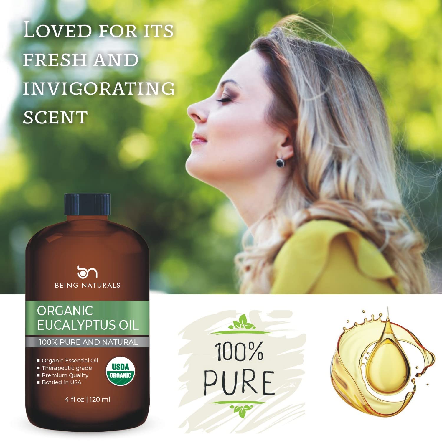 Organic Eucalyptus Essential Oil - Huge 4 FL OZ - 100% Pure & Natural – Premium Natural Oil Being NaturalsBuy Supplements Australia