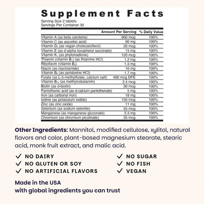 EZ Melts Multivitamin + Iron - Daily Multivitamin for Women & Men - Supports Healthy Energy Levels & Antioxidant Protection EZ MeltsBuy Supplements Australia