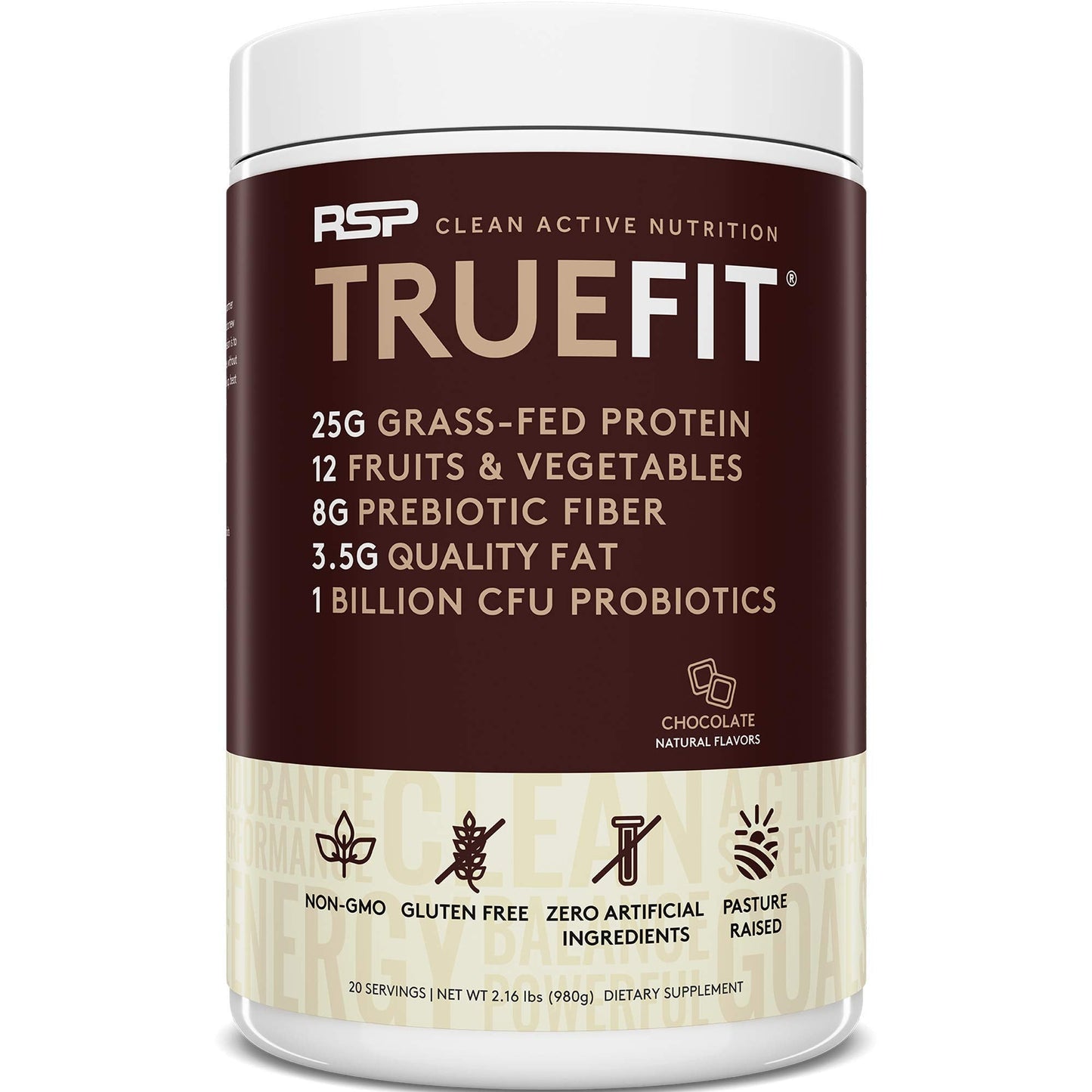 RSP NUTRITION TrueFit Protein Powder (Chocolate 2 LB) with AminoLean Pre Workout Energy (Watermelon 30 Servings)