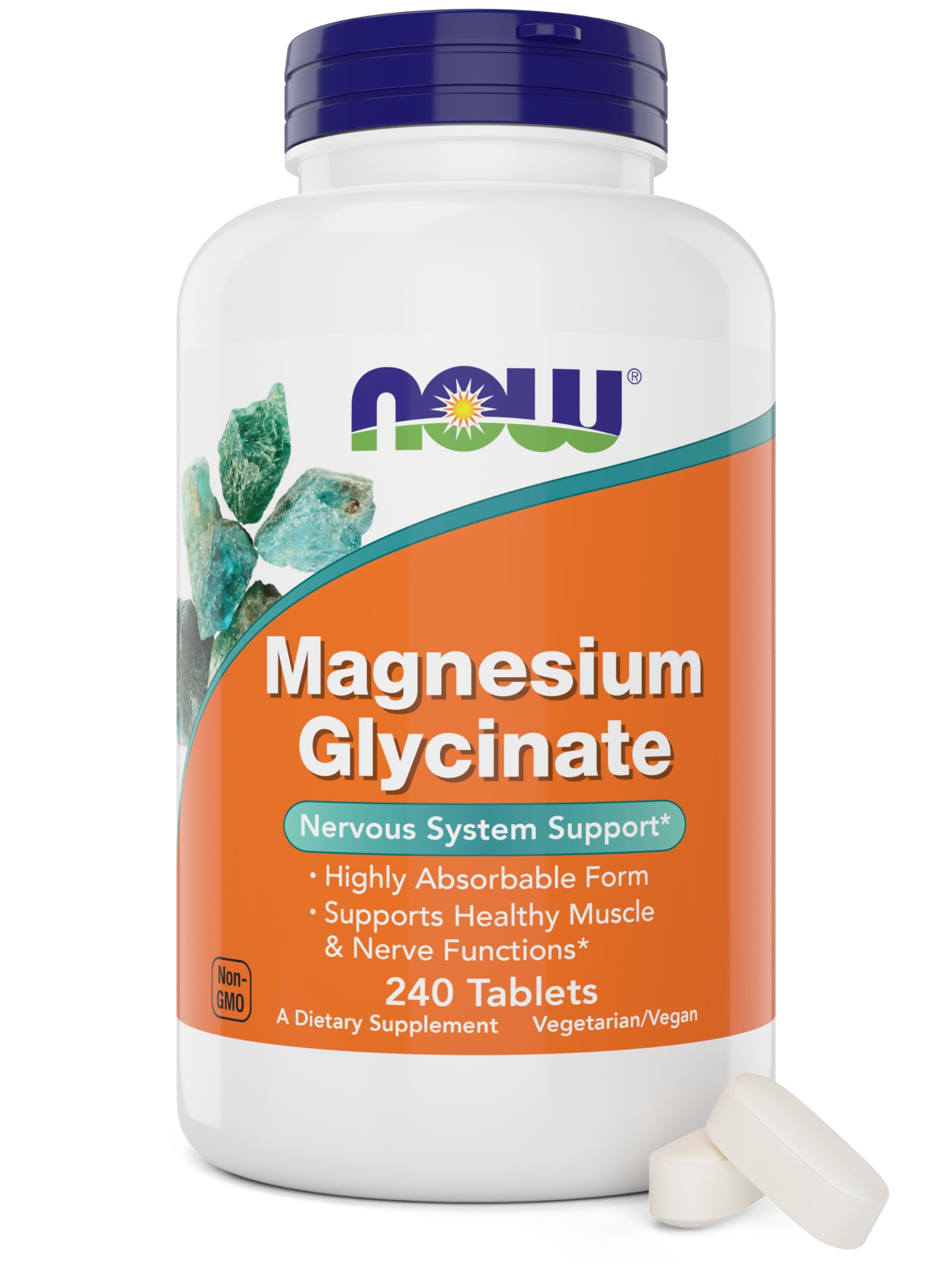 Now Foods Magnesium Glycinate, 240 Tablets - Supports Healthy Muscle and Nerve Functions - Non-GMO NOW FoodsBuy Supplements Australia