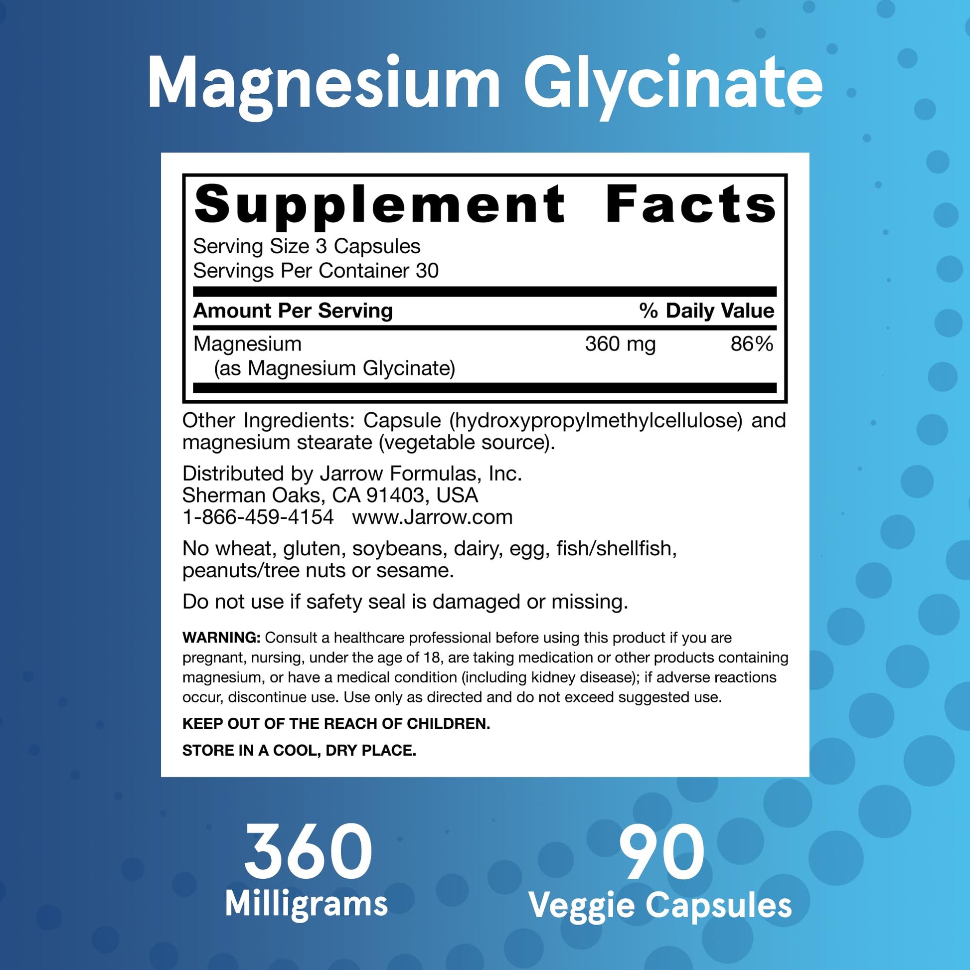 Jarrow Formulas Magnesium Glycinate Veggie Capsules - 360 mg Magnesium per Serving, Supports Relaxation and Healthy Sleep, 90 Count, 30 Day Supply Jarrow FormulasBuy Supplements Australia