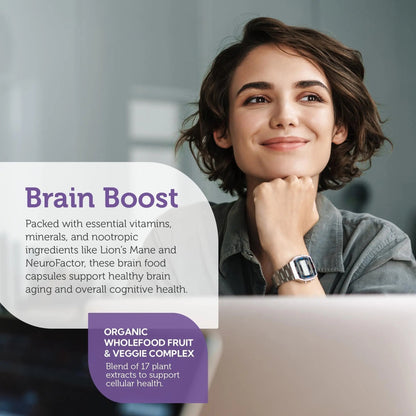 Zahler - Multivitamin Brain Supplement (60 Count) Kosher Brainfood Capsules for Adults with Neuro Factor & Lion's Mane Zahler