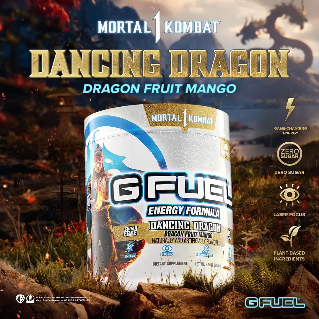 G fuel Mortal Kombat Dancing Dragon Energy Powder, Sugar Free, Clean Caffeine Focus G fuelBuy Supplements Australia