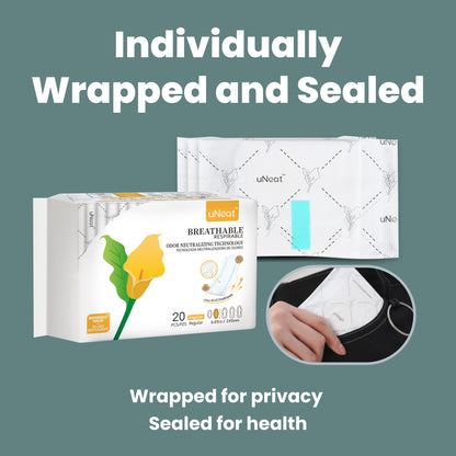uNeat Regular with Wings Ultra-Thin Sanitary Pads for Women and Teen, Unscented, Eliminates Odor uNeatBuy Supplements Australia