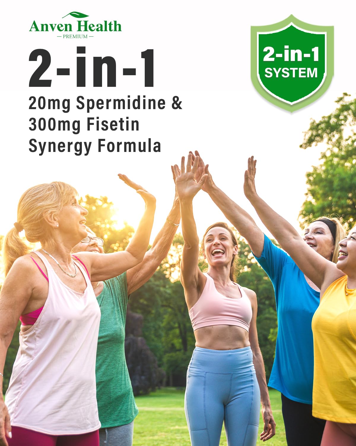Spermidine & Fisetin Supplement - 20mg of 99% Spermidine Per Serving, 3HCL & 300mg Fisetin for Women Men Cell Renewal, Aging Defense & Longevity, Gluten Free, Non-GMO, Made in USA | 30 Veggie Caps Anven HealthBuy Supplements Australia