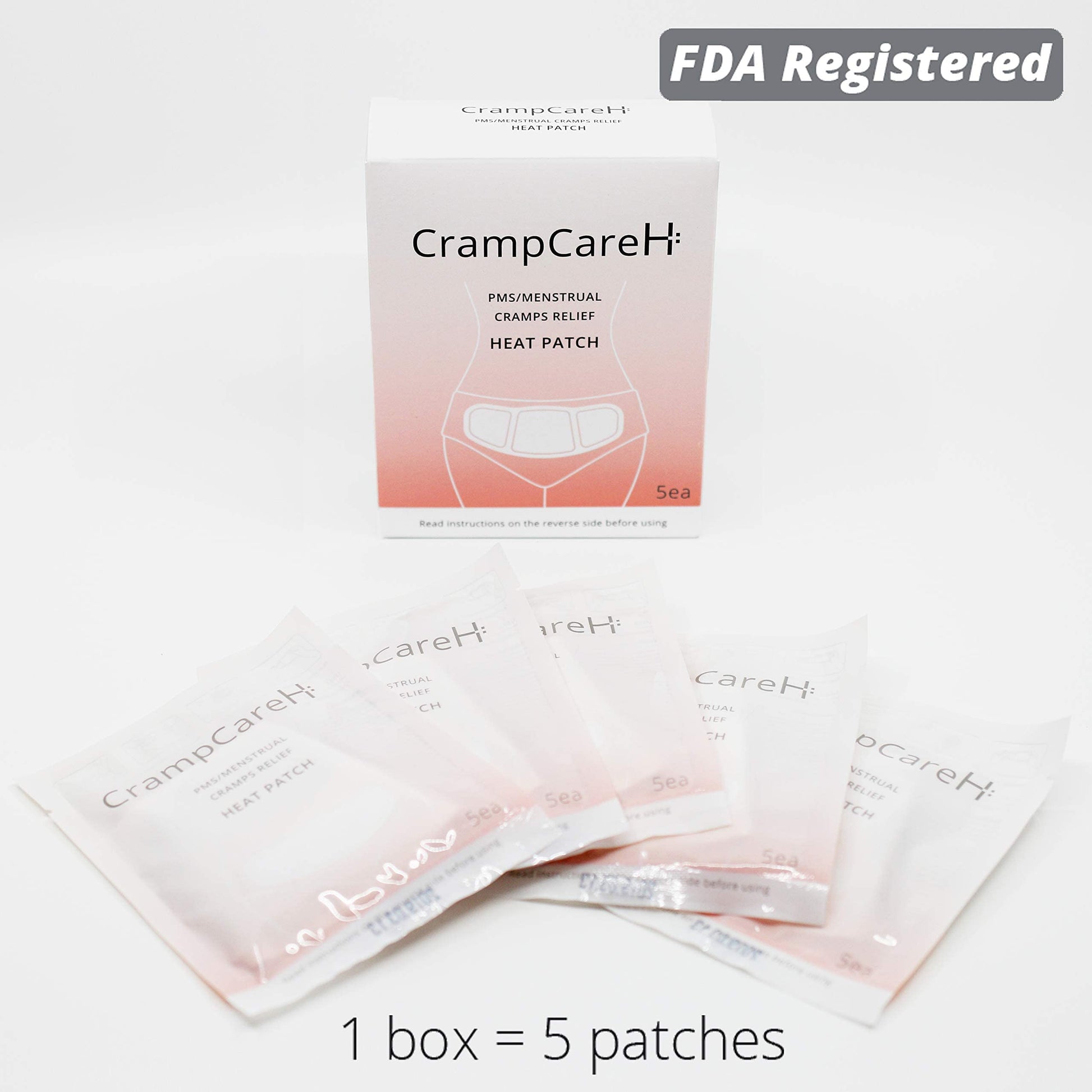 (5 Patches) CrampCareH PMS/Menstrual Cramps Relief Heat Patch with Wide Wings, FDA Registered CrampCareHBuy Supplements Australia