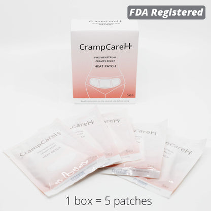 (5 Patches) CrampCareH PMS/Menstrual Cramps Relief Heat Patch with Wide Wings, FDA Registered CrampCareHBuy Supplements Australia