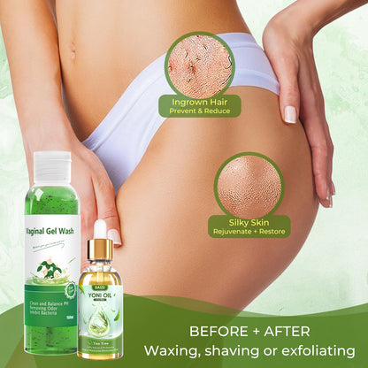 Feminine Wash & Yoni Oil & Yoni Soap Tea Tree Set for Women, Yoni Wash for Vaginal Ph Balance Remove BASSIBuy Supplements Australia