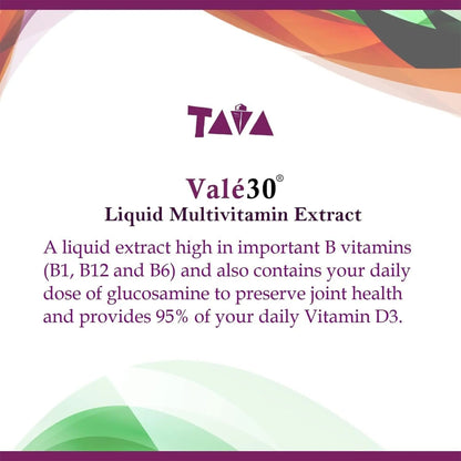 TAVA Valé30 - Liquid Multivitamin - 30-Day Supplement with Vitamin A and B Complex for Men, Women, and Family, Daily Boost Drink - 2 Bottles TAVABuy Supplements Australia