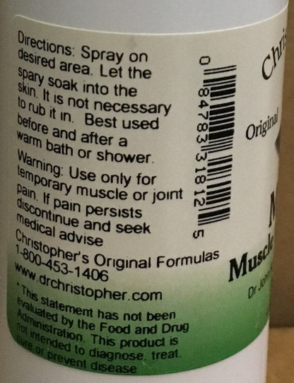 Christopher's Muscle Pain Relief - 4 fl oz Christopher's Original FormulasBuy Supplements Australia