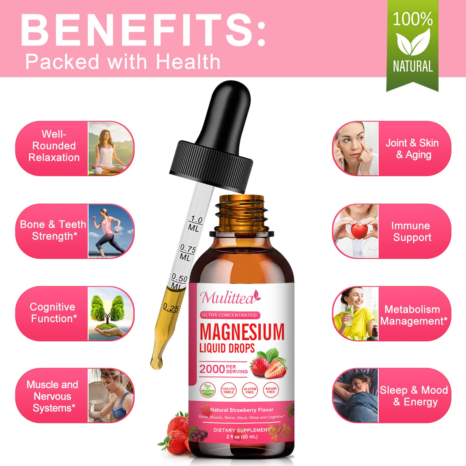 Magnesium Glycinate Liquid, High Potency Magnesium Glycinate, Citrate, Sugar Free Vegan Non-GMO Complex Supplement Promotes Nerv,Relaxation,Muscle,Sleep Support* MulitteaBuy Supplements Australia