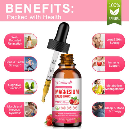 Magnesium Glycinate Liquid, High Potency Magnesium Glycinate, Citrate, Sugar Free Vegan Non-GMO Complex Supplement Promotes Nerv,Relaxation,Muscle,Sleep Support* MulitteaBuy Supplements Australia