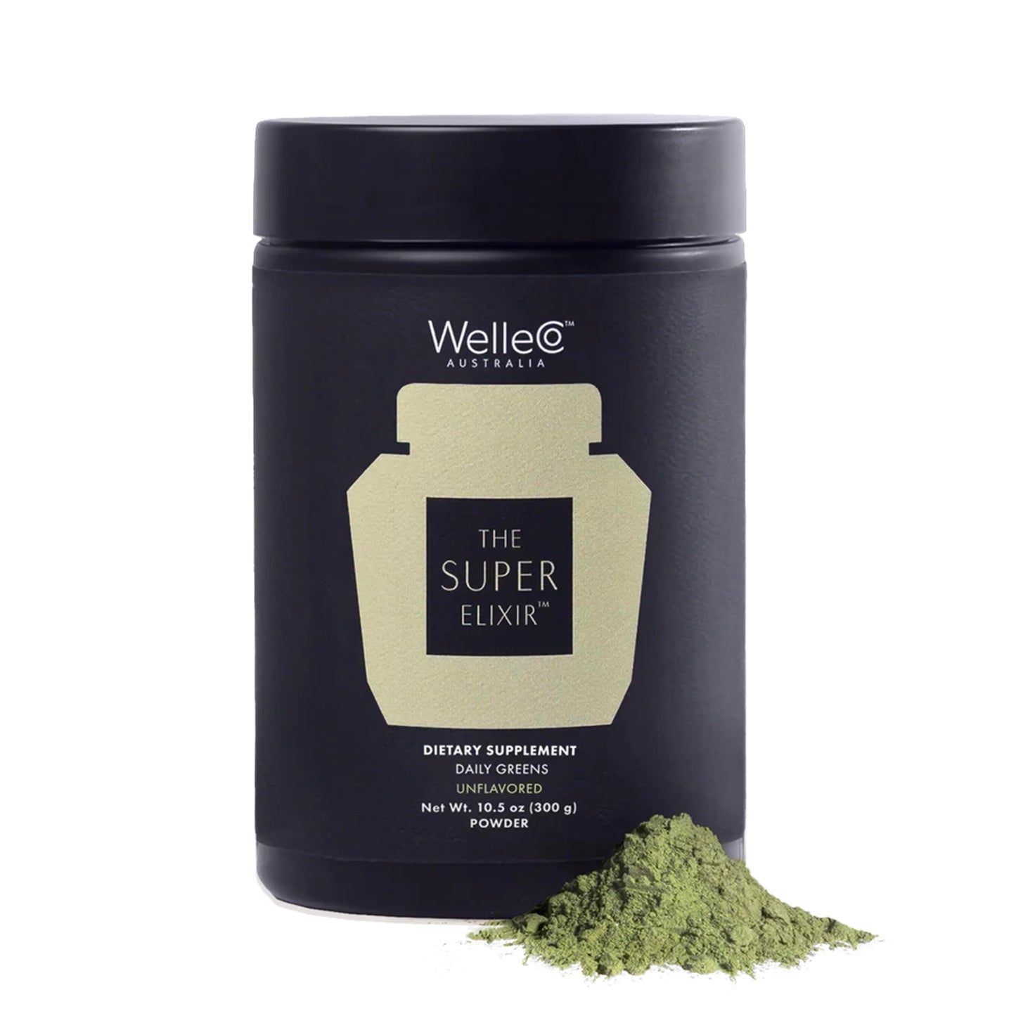 WelleCo The Super Elixir, Daily Greens Powder with Probiotics, Superfoods & Whole Foods, Unflavored Drink Mix for Gut Health, Immunity, Energy, Skin & Hair, 10.5oz Jar WelleCoBuy Supplements Australia